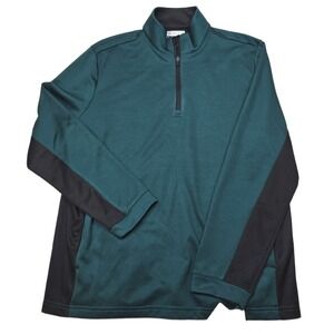 PGATOUR Thermal Golf 1/4 Zip Pullover Mens Large Green Soft Warm Long Sleeve NEW